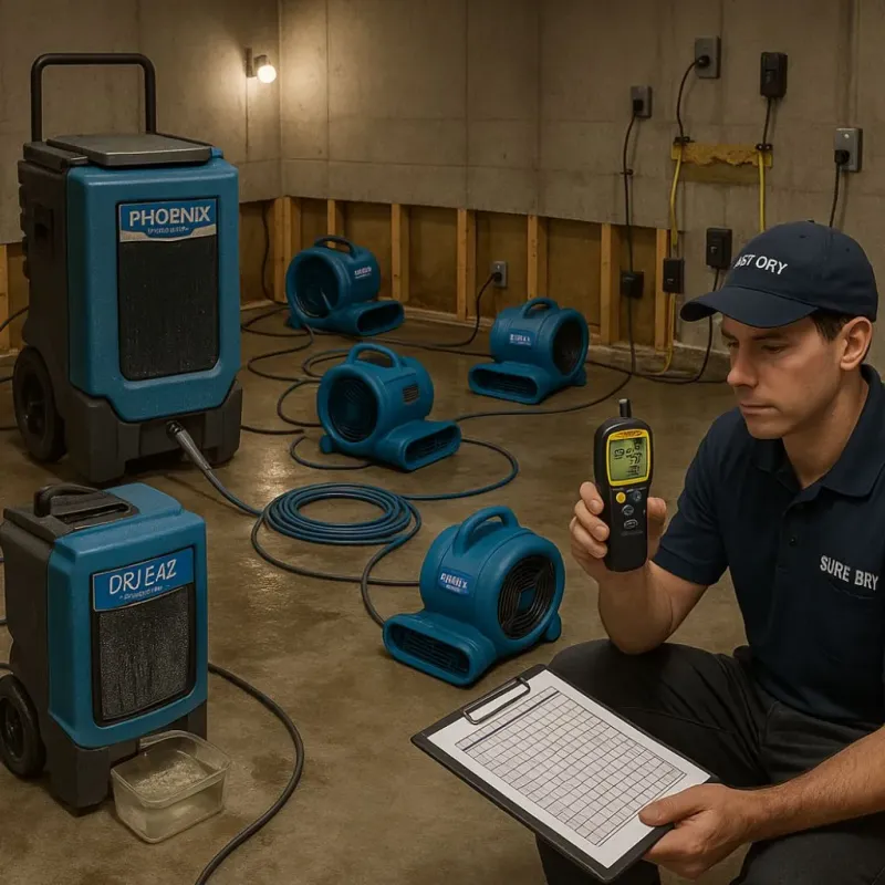 Structural Drying and Dehumidification process in Clifton, TN
